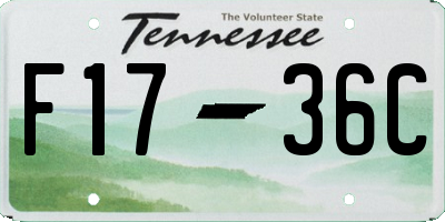 TN license plate F1736C