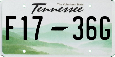 TN license plate F1736G