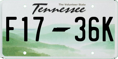 TN license plate F1736K
