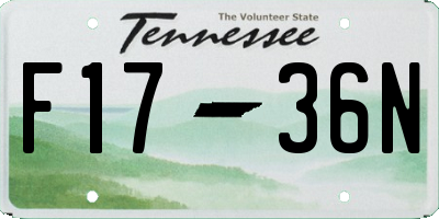 TN license plate F1736N
