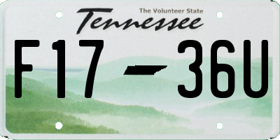 TN license plate F1736U