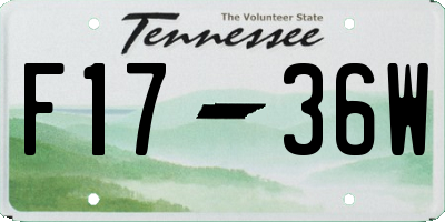 TN license plate F1736W