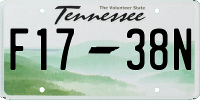 TN license plate F1738N