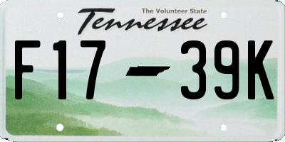 TN license plate F1739K