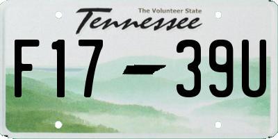 TN license plate F1739U