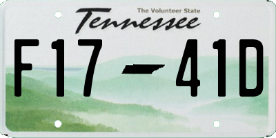 TN license plate F1741D