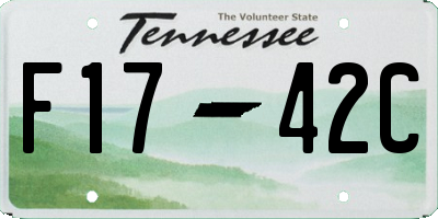 TN license plate F1742C