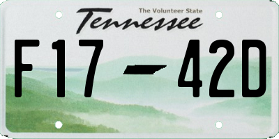 TN license plate F1742D