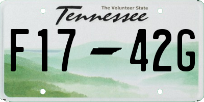 TN license plate F1742G