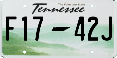 TN license plate F1742J