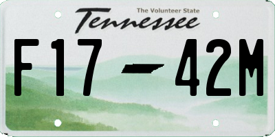 TN license plate F1742M