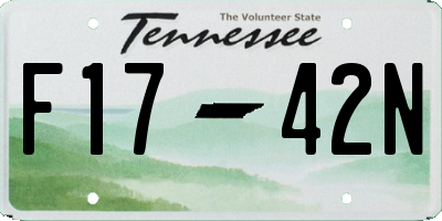 TN license plate F1742N