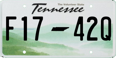 TN license plate F1742Q