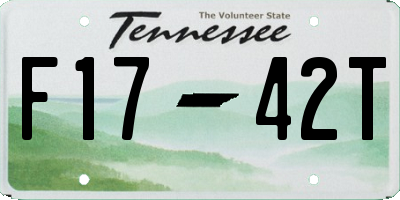 TN license plate F1742T
