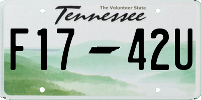 TN license plate F1742U