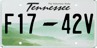 TN license plate F1742V