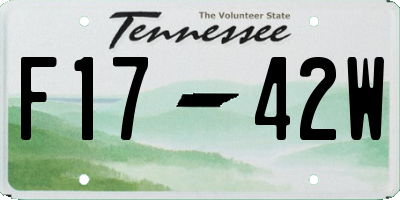 TN license plate F1742W