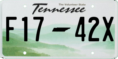 TN license plate F1742X