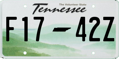 TN license plate F1742Z