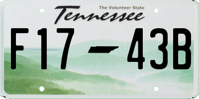 TN license plate F1743B