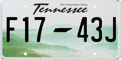 TN license plate F1743J