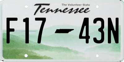 TN license plate F1743N