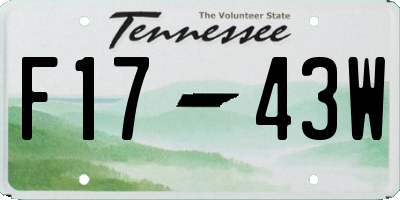TN license plate F1743W