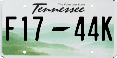 TN license plate F1744K