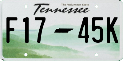 TN license plate F1745K