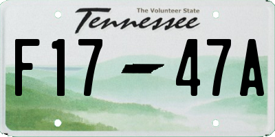 TN license plate F1747A