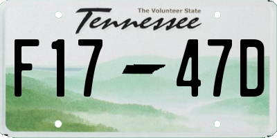 TN license plate F1747D