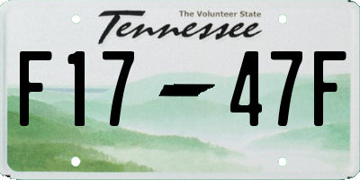 TN license plate F1747F