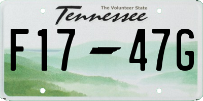 TN license plate F1747G