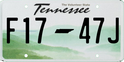 TN license plate F1747J