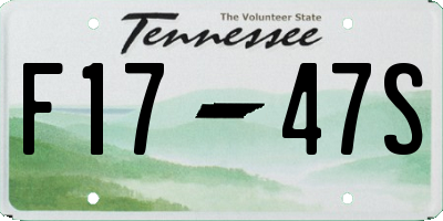 TN license plate F1747S