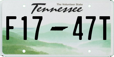TN license plate F1747T