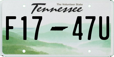 TN license plate F1747U