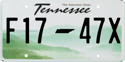 TN license plate F1747X