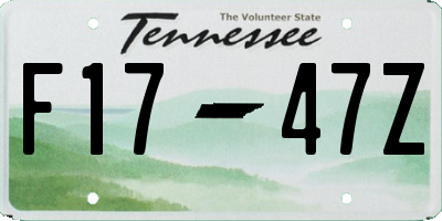 TN license plate F1747Z