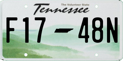 TN license plate F1748N