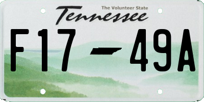 TN license plate F1749A