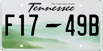 TN license plate F1749B