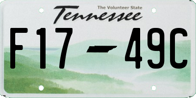 TN license plate F1749C