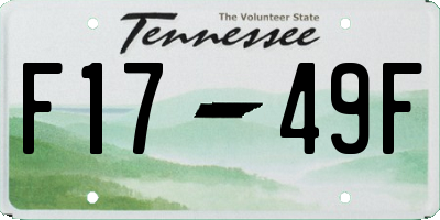 TN license plate F1749F