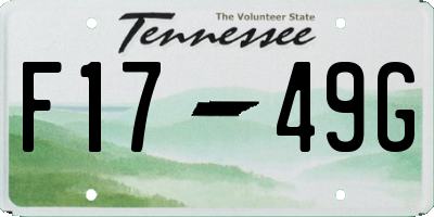 TN license plate F1749G
