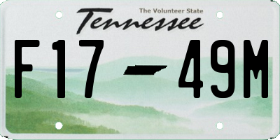 TN license plate F1749M