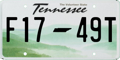 TN license plate F1749T