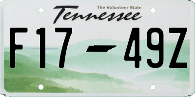 TN license plate F1749Z