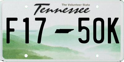 TN license plate F1750K