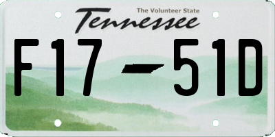 TN license plate F1751D